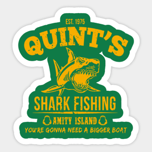 Quint's Shark Fishing Amity island 1975 Sticker